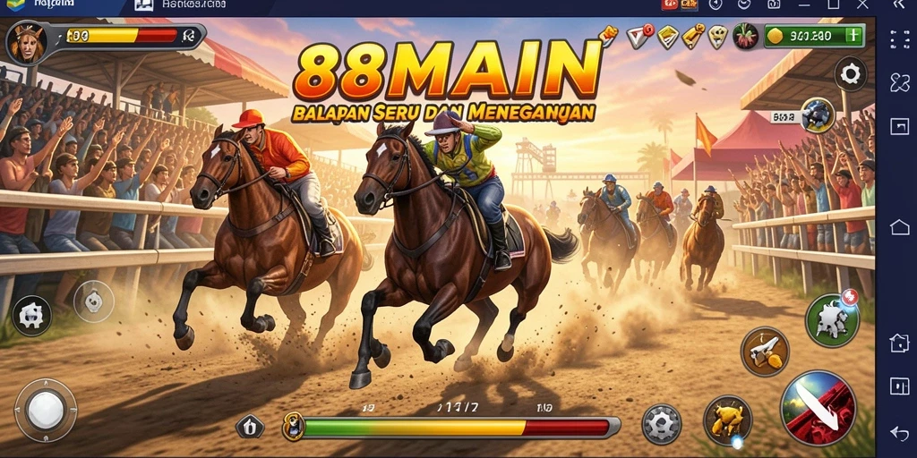 Tampilan menarik dari gameplay balapan di 88MAIN.