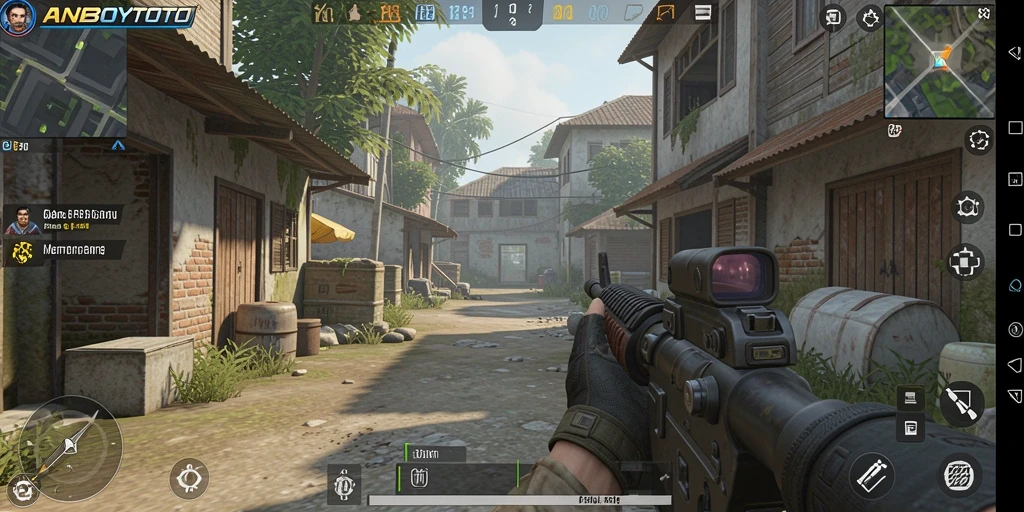 Tampilan gameplay ANOBOYTOTO yang penuh aksi FPS.