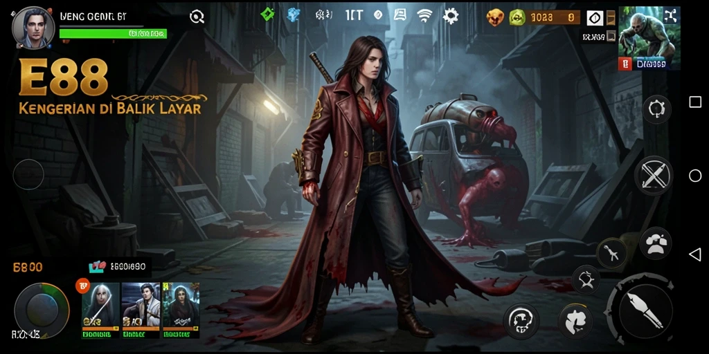 Screenshot E88 menampilkan suasana mencekam dan gameplay yang intens.