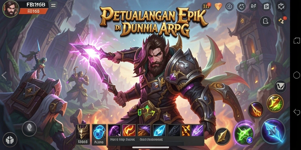 Tampilan layar permainan menunjukkan aksi mendebarkan dalam petualangan ARPG.