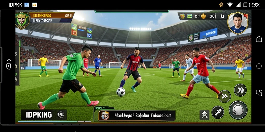 Tampilan gameplay sepak bola yang mendebarkan di IDPKING.