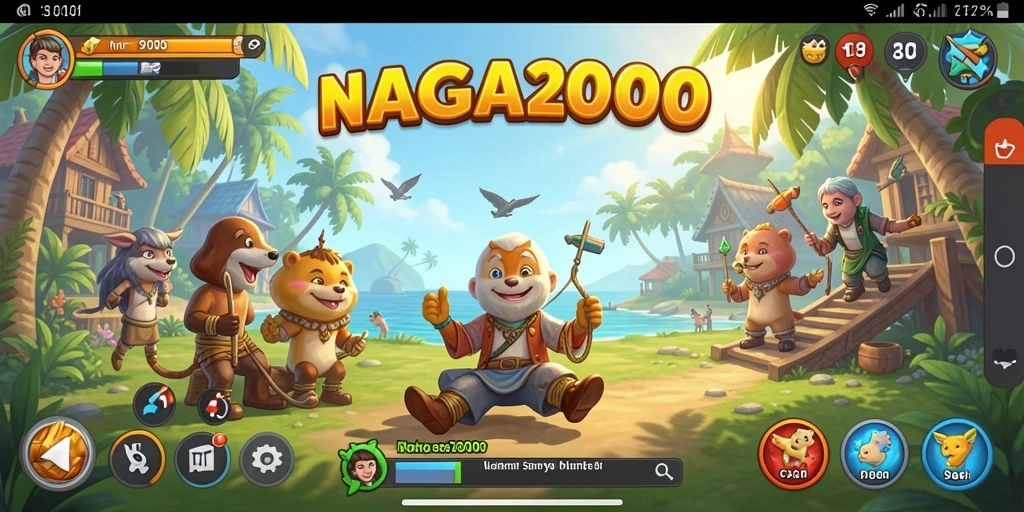 Tampilan gameplay NAGA2000 yang menarik dan menyenangkan.