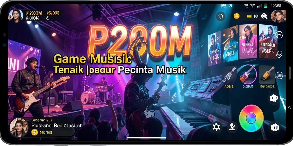 Tampilan gameplay seru dari P200M yang melibatkan musik interaktif.