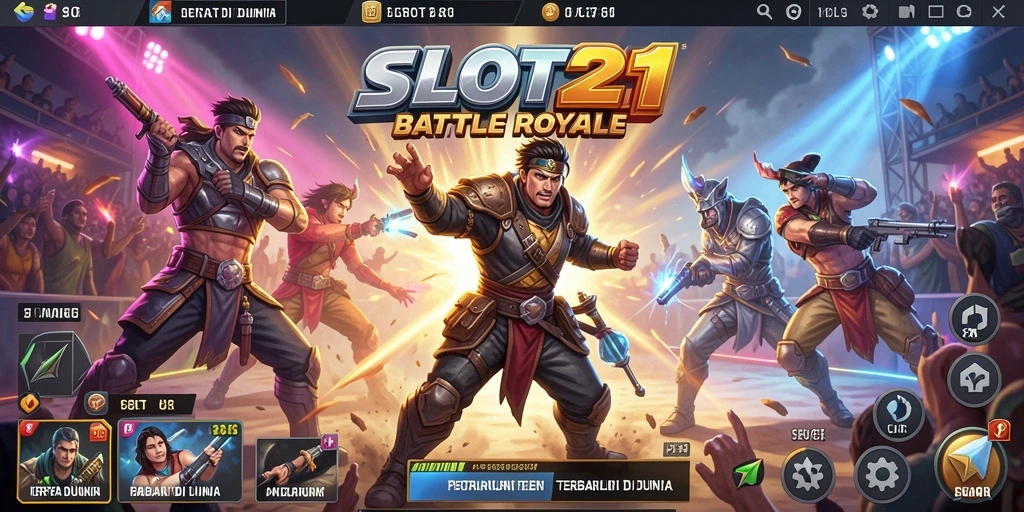 Tampilan gameplay <strong>SLOT21</strong> saat pertempuran di arena Battle Royale.