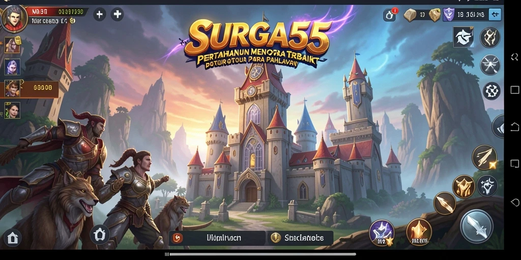 Tampilan seru dari gameplay Tower Defense di SURGA55.