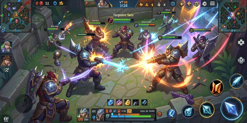 Tampilan gameplay seru dalam arena pertarungan VT38.